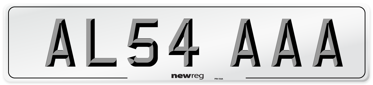 AL54 AAA Number Plate from New Reg